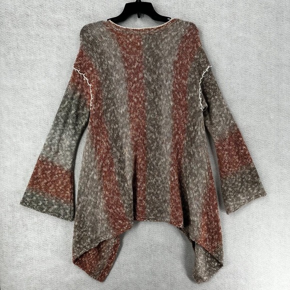 Knox Rose Sweater Women LARGE Long Bell Sleeve‎ Boho Handkerchief Hem Slouchy - Picture 2 of 14
